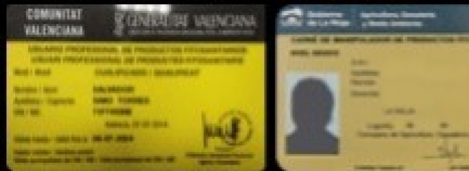 Carnet de aplicador de Fitosanitarios